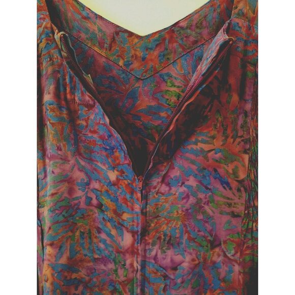 Endeavour Trading Womens Maxi Dress Sleeveless Smocked Sides Zipper V-Neck - XXL - Picture 7 of 9